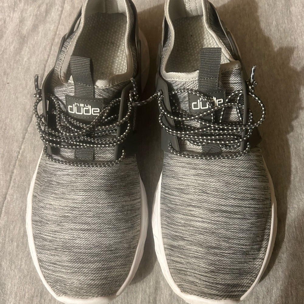 Hey Dude Men's Gray minstral stretch Knit Slip-On Loafers